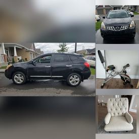 MaxSold Auction: This online auction features Nisson Rougue, exercise equipment, desk & chair, printer, small kitchen appliances, Belleek, air purifier, TVs, DVDs, patio furniture, antique furniture, and much, much, more!!